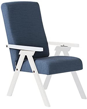 ESSEGI Sessel aus Holz Fiammta SRL Relax Liegestuhl Stoff blau lackiert weiß abziehbar