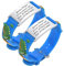 Personalisierte Sicherheitsarmband Kinder - 2 Stück Gravur Edelstahl Tag & Cartoon Silikonband Armband für Mädchen Jungen Kleinkind Individuelle Kinder Anti-Verlust Notfall Armband ID Armbänder Blau