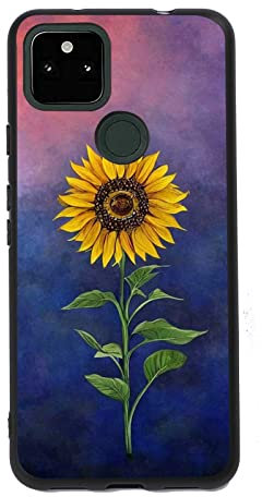 Compatibile con Google Pixel 5A 5G custodia girasole, grafica estetica floreale girasole per Google Case donne uomini, custodia protettiva elegante in silicone morbido per Google