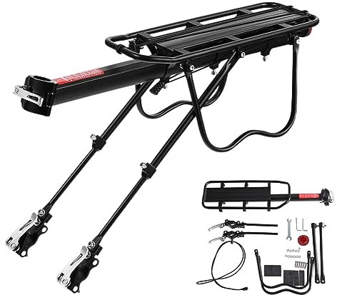 VARUN Mountainbike Gepäckträger, Fahrradträger aus Aluminiumlegierung, Schnellverschluss und Befestigung, Tragfähigkeit 50 kg[24-29Zoll]