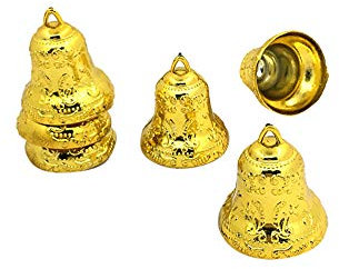 6 Stück Weihnachtsglocke Anhänger Weihnachtsbaum Ornament Kunststoff Weihnachten Glocken Set Weihnachtsbäume Hängende Deko Weihnachtsdekoration Christbaumschmuck Weihnachtsschmuck (Glod, OneSize)