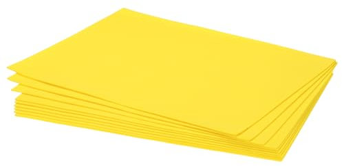 sourcing map Fogli in schiuma EVA giallo chiaro, 27 cm x 21 cm, spessore 1,7 mm, fogli in schiuma EVA per costumi, progetti artistici e artigianali, confezione da 10