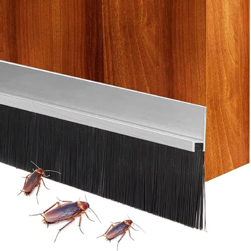 AllRight 4x Bürstendichtung Streifenbürste Türbürste 50 x 1500mm Streifenbürste Türbürste Türdichtung Alu Roßhaar Insektenschutz Türbesen Luftzugstopper aus Aluminium