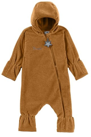 Sterntaler Baby Overall Fleece Unisex - Jumpsuit aus Microfleece Stickerei, Reißverschluss, sowie Hand- und Fußstulpen - goldbraun, 68