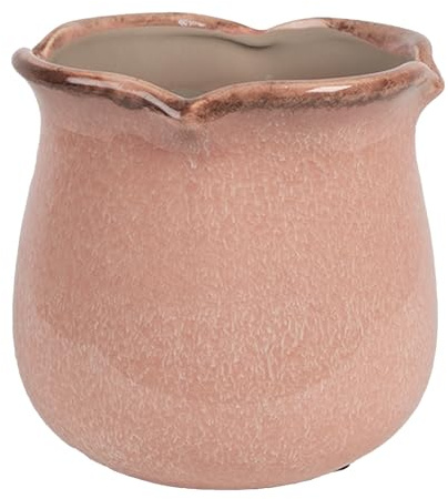 Clayre & Eef Innenblumentopf Ø 16x15 cm Rosa Keramik Pflanzentopf