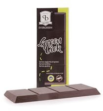 Evergreen GREEN CIOK - Cioccolata di Modica IGP PISTACCHIO VERDE DI BRONTE D.O.P. - Piccoli pezzi di granella di pistacchio all'interno