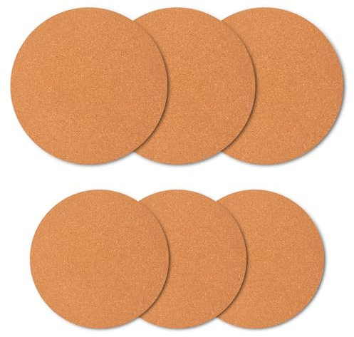Topfuntersetzer Korkuntersetzer Rund 6er Set, 16cm/19 cm Runde Topfuntersetzer Kork, rutschfeste Untersetzer Kork, Topfuntersetzer Korkuntersetzer Hitzebeständig, Kork Korkuntersetzer für Töpfe