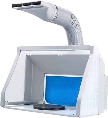 Cabine De PulvéRisation De Peinture à L'AéRographe Portable, Cabine De PulvéRisation De Peinture à L'AéRographe Professionnelle Avec LumièRes Led 12 W, Kit De Cabine De PulvéRisation à L'AéRographe