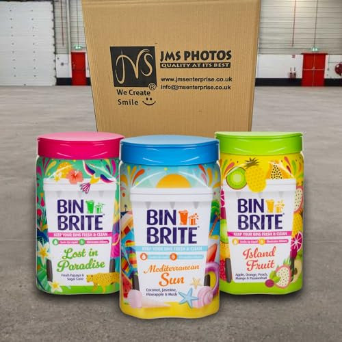 JMS we create smile (Pack of 3) Bin Brite Bin Odour Neutraliser Scented Powder - Odour Destroyer Neutralisers Eliminate Hidden Smells - Multi-Purpose Cleaner - 500g Fragrance Powder