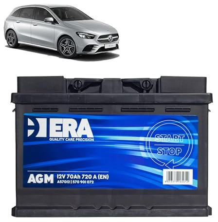 Batteria 70Ah A.G.M. per Mercedes Classe B W247 B160 B220 benzina 2019+