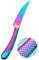 Xideman® Innovative Ultra-Sharp 2-IN-1 Serrated Forged Knife For Dinner & Steak (23.2cm). High carbon Stainless Steel Steak Knives Set of 6, Hammered Solid Handle Cutlery Dinner Knives (Rainbow)