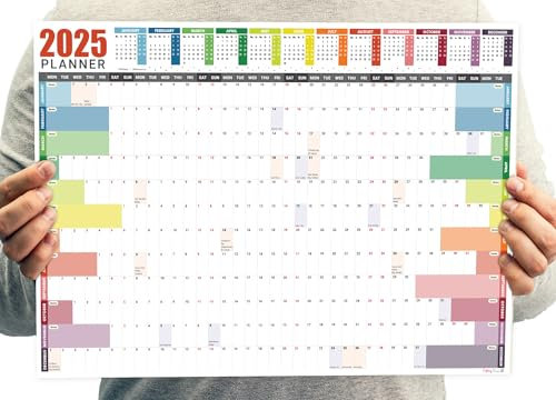 Giftinghouse 2026 Wall Planner A3 (42 x 29.7cm) - Jan To Dec Full Year Uncoated Wall Planner 2026 UK - Wall Calendar 2026 with mount stickers for home, office and school