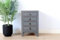 Yajutang Chinesische Kommode Nachtschrank Massivholz grau RAL7005