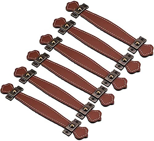 Möbelschublade, Küche, Kleiderschrank, Griff, Schrank, Schrank, Türknöpfe, Hardware, Ringgriff, 6 Stück, Retro-Stil, Leder, Schubladengriffe/Knöpfe/Griffe/für Aktenkoffer, Koffer, Weinschrank,