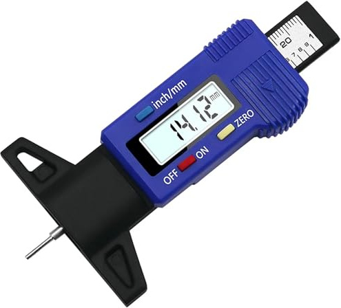 JMORCO Bügelmessschraube Mikrometer-Profil for Instrumente, Kohlenstoffhöhe, for Messgerät, Werkzeug, Schnitzer, automatische Messtiefe, 0–25 mm, 0,01 mm, Digitale Spitzen(Blue)