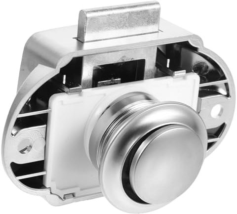 SHINEOFI Loquet à Bouton-poussoir En Alliage De Zinc Sans Clé Pour Armoire De Camping-car Et Bateau, Grosse Taille, Verrou Rond Solide Pour Porte Moustiquaire Et Tiroir