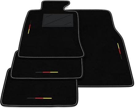Auto-Fußmatten-Set kompatibel mit Mini Clubman R55 2007-2015 | Maßgeschneiderte Teppichmatten, Deutschland-Flagge, maßgeschneiderte Autoteppiche