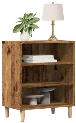 Holamys Sideboard Altholz-Optik 57x35x70 cm, Holzwerkstoff, Mehrzweck Schrank mit Stauraum, für Küche, Büro, Flur, Wohnzimmer, Buffet Anrichte, Badezimmer