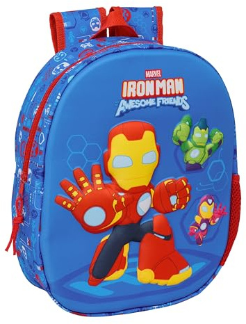 Iron Man – School Backpack, with 3D Design, Ideal for Children of Different Ages, Comfortable and Versatile, Quality and Resistance, 27 x 10 x 33 cm
