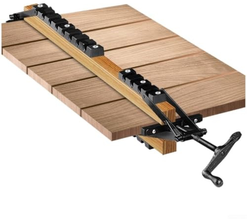 4-way Pressure Woodworking Clamps For Panel Glue Up, Adjustable Edge Clamping Jig With Tool Steel Bars For Tabletop And Cabinet Making, Black Finish Kit Includes Rotating Handles And Tailstocks