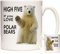 Tazza in ceramica con orso polare, motivo: High Five If You Love Polar Bear Sottobicchiere coordinato disponibile. Ottimo regalo di compleanno. Tazza da caffè con orsetto