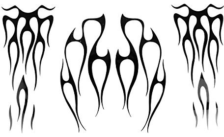 Alamor Motorrad Benzintank Aufkleber Flames Vinyl Aufkleber Für Fender Universal 11X13Inch 6X14Inch-Schwarz