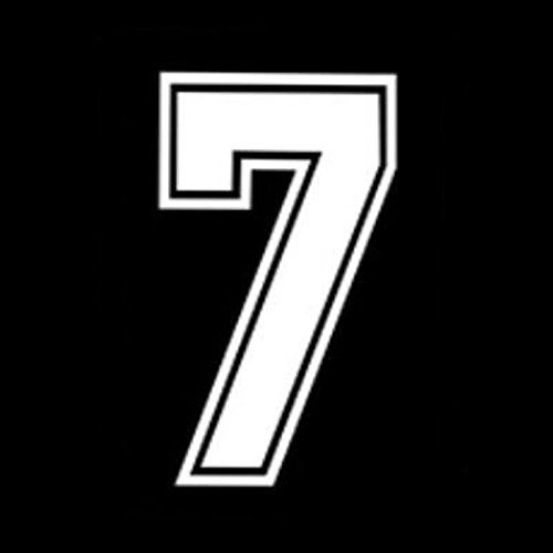 9 Tall Single Number 7 Iron On Heat Transfer for Football Baseball Jersey Sports T-Shirt White