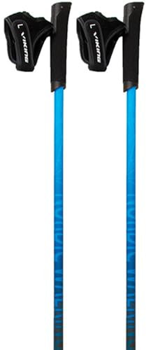VIKING Nordic Walking Stöcke - Ultraleicht - Handschlaufe Mit Clip-On-System - Profilierter Griff - Pro Trainer, Blau, 120 cm