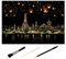 H HOMEWINS Kratzbilder 405 x 285 MM Weltberühmte Sehenswürdigkeiten Wandbild DIY Kunst Zeichnung City Night View Schwarz Beschichtet Bunte Kratzpapier mit Werkzeug Set (Chiang Mai)
