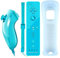 COOLEAD - Mando a distancia 2 en 1 para Wii y Wii U Motion Plus, mando a distancia para Wii y Wii U con funda de silicona y correa de muñeca azul azul claro