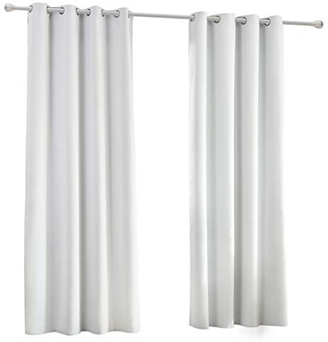Verdunklungsvorhang mit Ösen 2 Stücke Leichter Thermovorhang Blickdicht Verdunklungsgardine in Weiß 135x225 cm Thermogardine für Schlafzimmer Gardine Lichtundurchlässig