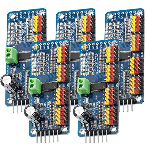 AZDelivery 5 x PCA9685 16 Canales 12 bit PWM Controlador Servo Compatible con Arduino y Raspberry Pi con E-Book Incluido!