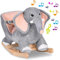 BAKAJI Schaukelelefant Plüsch Schaukel Wippe Pferd Einhorn Kinder Baby Spielzeug, Sound-Geräusche inkl. Sicherheitsgurt Balancetraining besonders weich