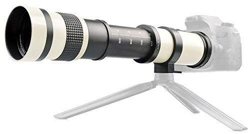 Teleobiettivo con obiettivo, nuovissimo bianco 420-800 mm Apertura F/8.3-16 Teleobiettivo con messa a fuoco manuale completa con zoom per fotocamera Canon EF Mount