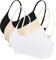 Vertvie Damen 2/3/4er Set Basic Wohlfühl BH Sport BH Spaghettiträger Bralette ohne Bügel Nahtlose Gepolsterte mit Spaghetti Bra Top Low Support Bra(EU M/Tag L,Schwarz/Weiß/Hautfarbe)