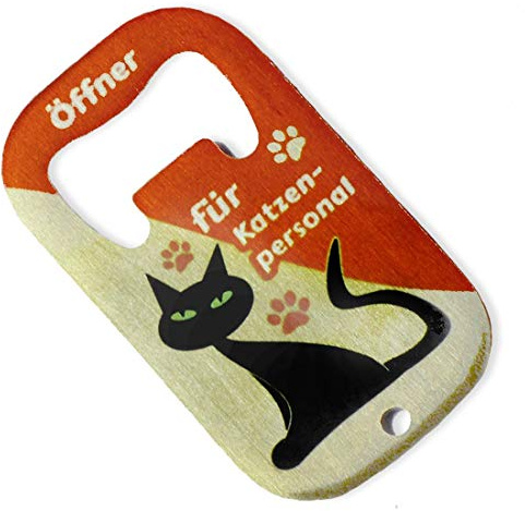 Fördeblau Katzen-Flaschenöffner aus Edelstahl mit lustigem Spruch – Humorvoll für Katzenliebhaber, Schlüsselbund-geeignet, schönes Geschenk mit Katzenmotiv
