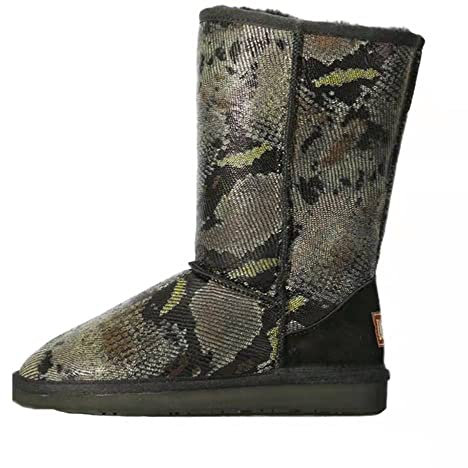 Grand Downunder - Stivali da donna classici, colorati, in pelle di pecora australiana, resistenti all'acqua, 25,4 cm, Pelle di serpente, 38 EU