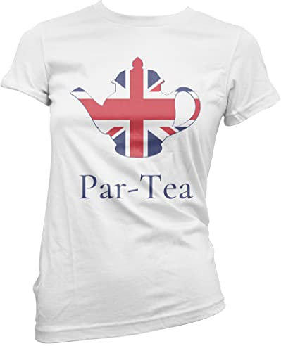 Par-Tea Party Teapot Queens Platinum Jubilee - Womens T-Shirt - 2022 Party Celebration Queen Elizabeth 8 White