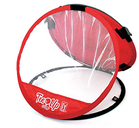 PGA TOUR Tee-Up Bullseye Net Target, rot, ideal für Familie und Freunde, Verwendung für drinnen und draußen, Golf-Zielnetz zum Chippen