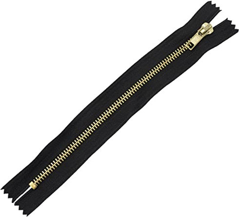 Aerzetix - C61368 - Set di 5 Cerniere Non separabili 20cm in Metallo - Cerniera Lampo - Colore Nero - cursore tiretto pelletteria Cucito Gonna Vestito Abito Pantaloni merceria Borsa Gilet