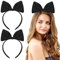 Haarreifen Damen Bow Stirnband Frauen Black Schleife Groß Haare Headwear Party Haarband Schleife Cosplay Haarschmuck Schwarz Haarreif Mädchen Weihnachten Halloween
