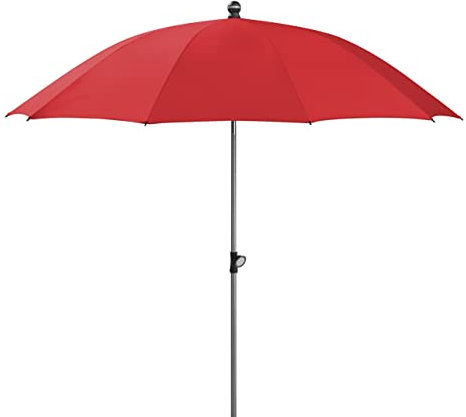 Schneider Sonnenschirm Locarno, rot, 220 cm Ø, rund, 717-77, pulverbeschichtetes Stahl-Gestell, Bespannung 100% Polyester, 2.9 Kg