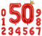 Foil Luftballon 50 Helium Folienballon Zahlen Ballon XXL Folien Rot Ballon 50 Geburtstag 100cm/40inch