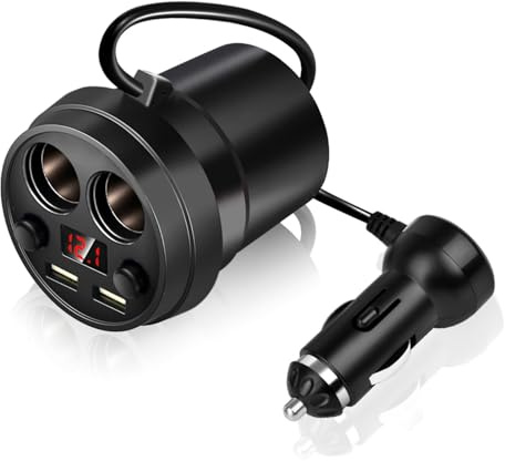 Auto-Zigarettenanzünder-Splitter, Dual-USB-Ladebuchse 12/24 V Zigarettenanzünder-Getränkehalter Multifunktions-Zigarettenanzünder für Telefon Tablet PC