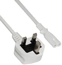 Mr. Gadget's Solutions® Figure 8 AC Power Cable, IEC C7 Mains Power Lead Compatible with PS4, Xbox One S/X, LED LCD Smart TV Monitor, Pixma, Printer, Computer-White(3m)