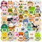 50Pcs niedliche Tier Alphabet Zahlen Aufkleber, 1-50 Zahl Anordnung Aufkleber für Kinder Student, Vinyl Waterproo Kawaii Cartoon bunte Aufkleber