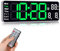 Fuloon Horloge Murale Numérique LED avec Télécommande Positif Compte à Rebours Luminosité Réglable Pendules Murales pour Salon Cuisine Bureau Gymnase (13 Pouces, Céladon)