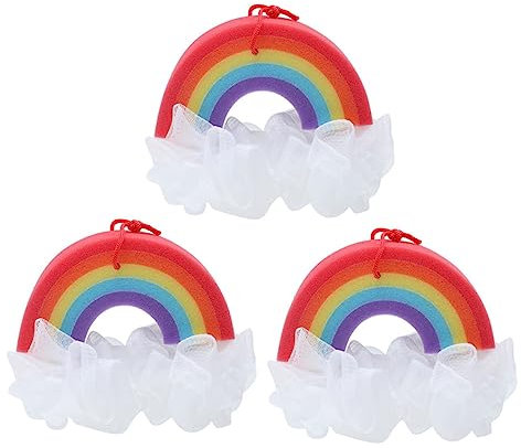 SOLUSTRE 3St Regenbogen-Körperbürste Luffas reichhaltig schäumende Badekugeln Schwämme Duschbürsten Badekugeln für den Haushalt Modellieren Wäscher Werkzeug Schwamm Badeblume Nylon