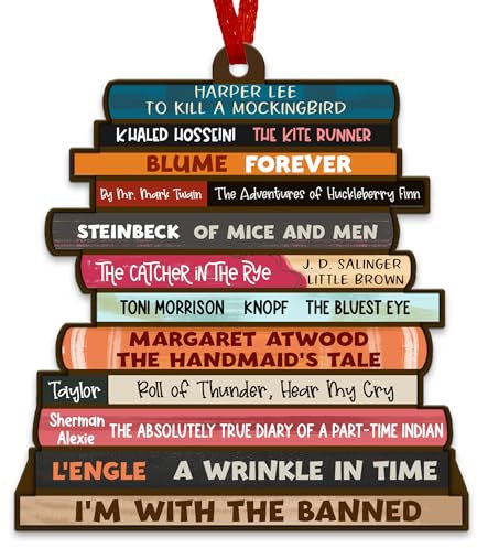 GEEMBI Buchliebhaber Geschenke für Frauen Männer - Holz Weihnachtsschmuck 2025 für Baumschmuck - Weihnachten Nerd Lesegeschenke für Leser Buchliebhaber Freund Geschenk für Leser