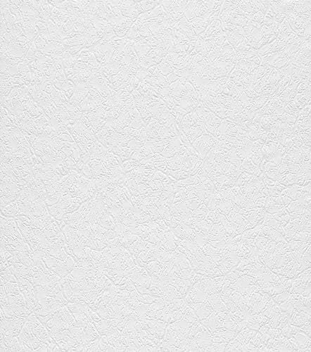 Rasch home style Tapete 823127 - Weiße Papiertapete mit Putz-Struktur, Strukturtapete, Einfarbig, Unitapete - 10,05m x 0,53m (LxB)